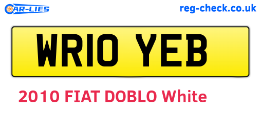 WR10YEB are the vehicle registration plates.
