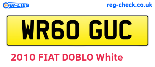 WR60GUC are the vehicle registration plates.