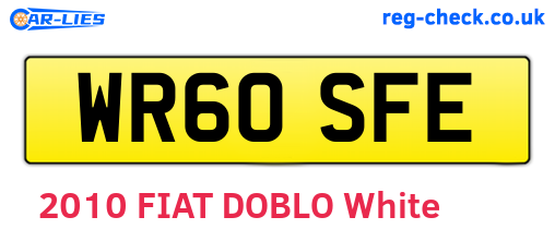 WR60SFE are the vehicle registration plates.