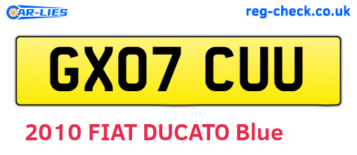 GX07CUU are the vehicle registration plates.