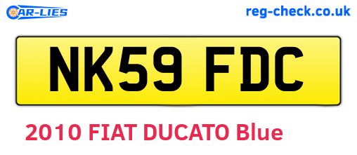 NK59FDC are the vehicle registration plates.