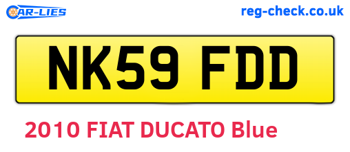 NK59FDD are the vehicle registration plates.