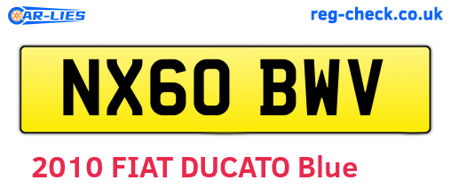NX60BWV are the vehicle registration plates.