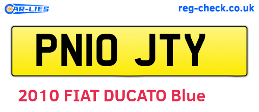 PN10JTY are the vehicle registration plates.
