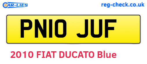 PN10JUF are the vehicle registration plates.