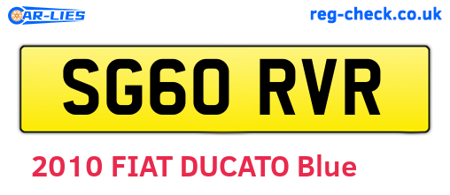 SG60RVR are the vehicle registration plates.