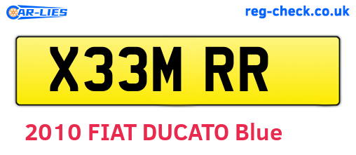 X33MRR are the vehicle registration plates.