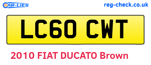 LC60CWT are the vehicle registration plates.