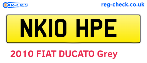 NK10HPE are the vehicle registration plates.