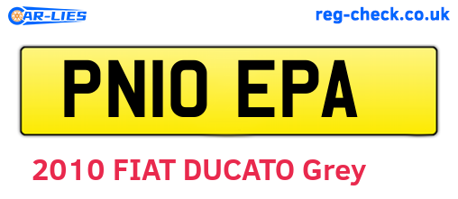 PN10EPA are the vehicle registration plates.
