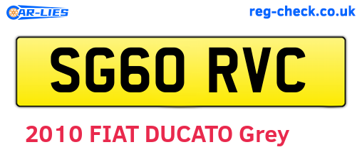 SG60RVC are the vehicle registration plates.
