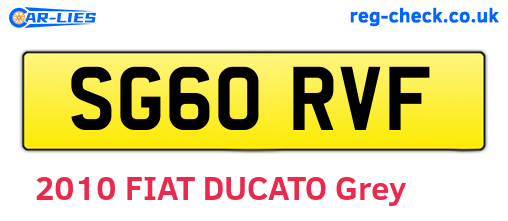 SG60RVF are the vehicle registration plates.
