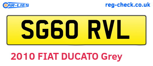 SG60RVL are the vehicle registration plates.