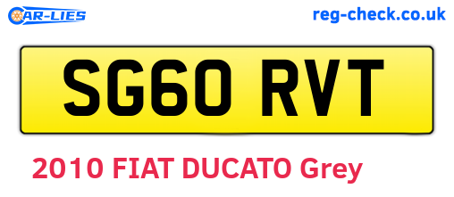 SG60RVT are the vehicle registration plates.