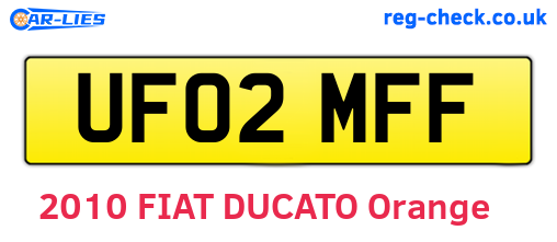 UF02MFF are the vehicle registration plates.