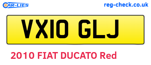 VX10GLJ are the vehicle registration plates.