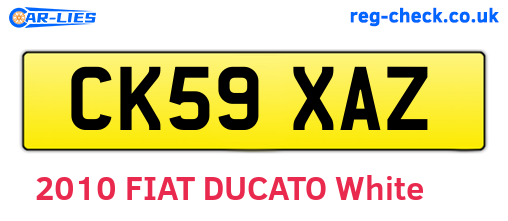 CK59XAZ are the vehicle registration plates.