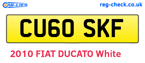 CU60SKF are the vehicle registration plates.