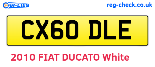 CX60DLE are the vehicle registration plates.