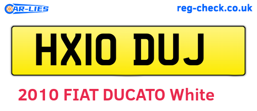 HX10DUJ are the vehicle registration plates.
