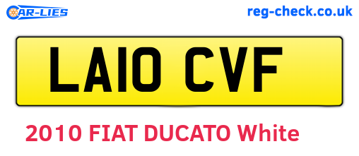 LA10CVF are the vehicle registration plates.