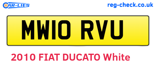 MW10RVU are the vehicle registration plates.