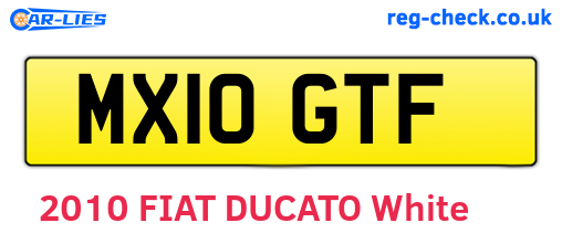 MX10GTF are the vehicle registration plates.