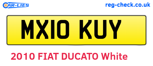 MX10KUY are the vehicle registration plates.
