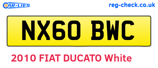 NX60BWC are the vehicle registration plates.