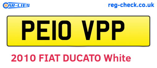 PE10VPP are the vehicle registration plates.