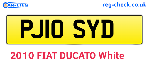 PJ10SYD are the vehicle registration plates.
