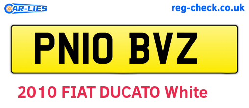 PN10BVZ are the vehicle registration plates.