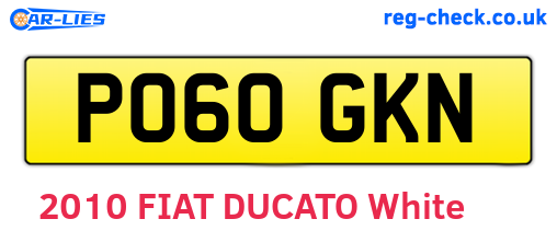 PO60GKN are the vehicle registration plates.