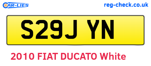 S29JYN are the vehicle registration plates.