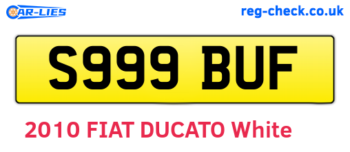 S999BUF are the vehicle registration plates.