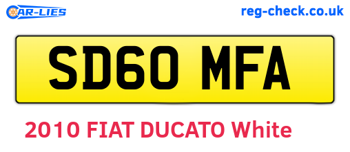 SD60MFA are the vehicle registration plates.
