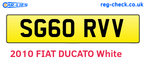 SG60RVV are the vehicle registration plates.
