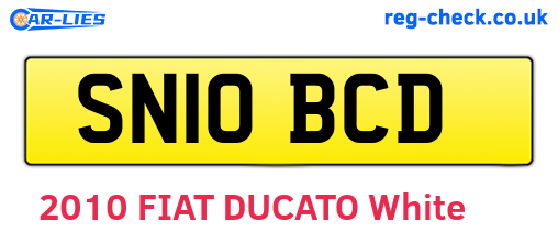 SN10BCD are the vehicle registration plates.
