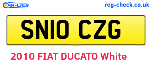 SN10CZG are the vehicle registration plates.