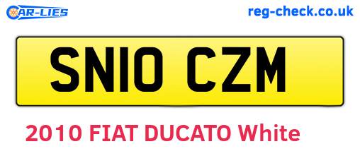 SN10CZM are the vehicle registration plates.