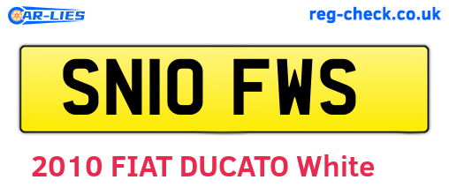 SN10FWS are the vehicle registration plates.