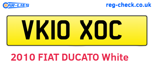 VK10XOC are the vehicle registration plates.