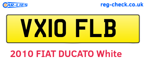 VX10FLB are the vehicle registration plates.