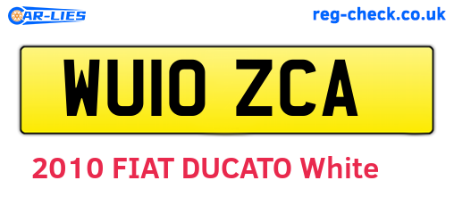 WU10ZCA are the vehicle registration plates.
