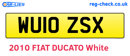 WU10ZSX are the vehicle registration plates.