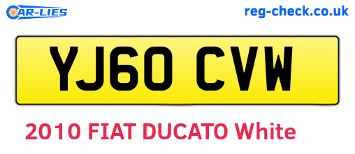 YJ60CVW are the vehicle registration plates.
