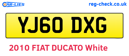 YJ60DXG are the vehicle registration plates.