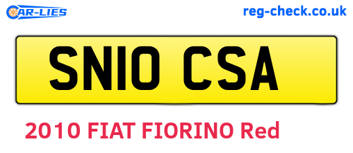 SN10CSA are the vehicle registration plates.