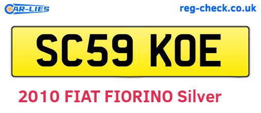 SC59KOE are the vehicle registration plates.