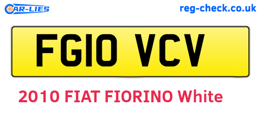 FG10VCV are the vehicle registration plates.